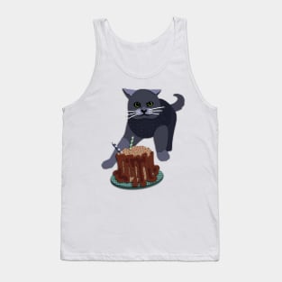 Paper Cut Cats Series! Birthday Time Tank Top